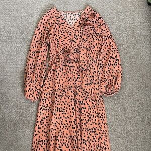 Leopard Print Long Sleeve Dress